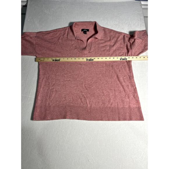 Lands End Womens 100% Cashmere Johnny Collar Sweater Pink Long Sleeve Size Large - Picture 7 of 10